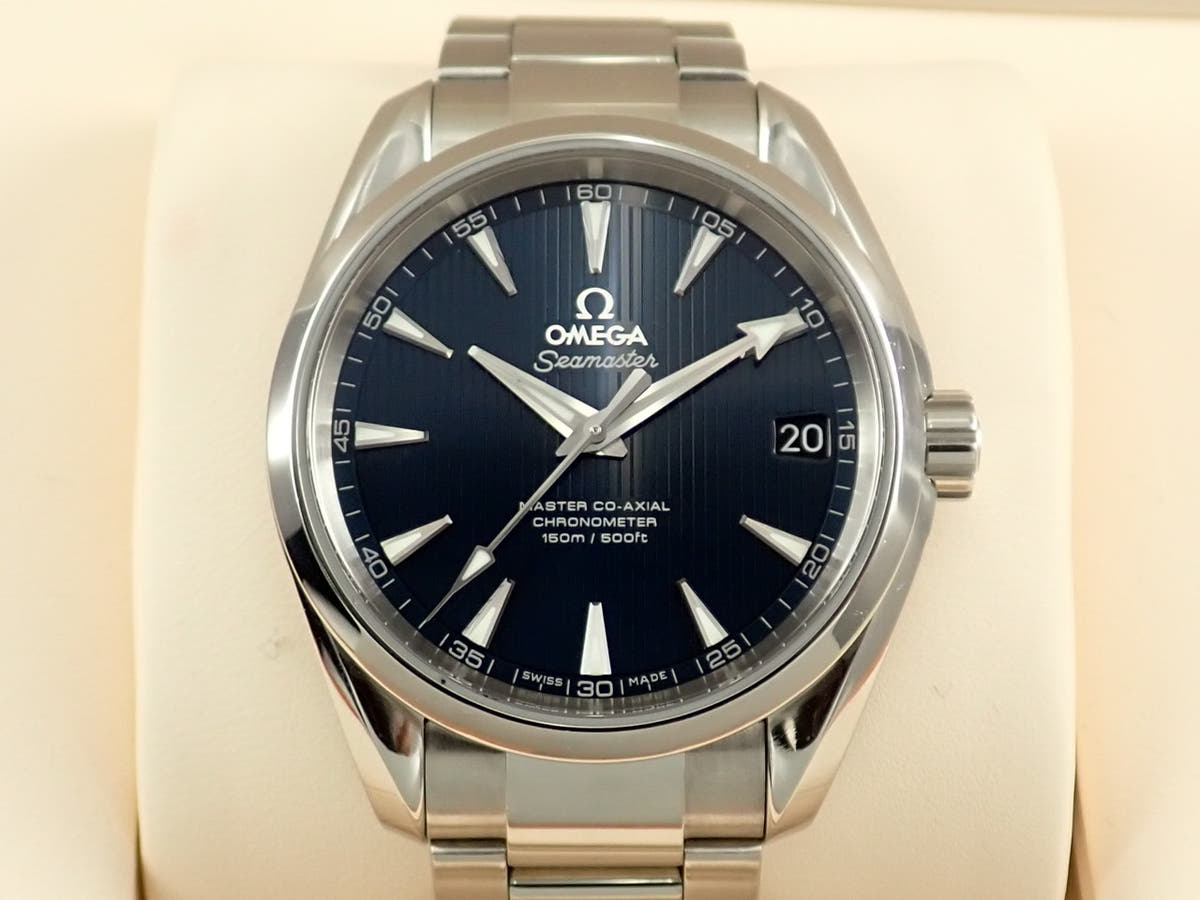 オメガ シーマスター アクアテラ マスター コーアクシャル クロノメーター Ref.231.10.39.21.03.002 ブルー文字盤 中古 94JS1380
