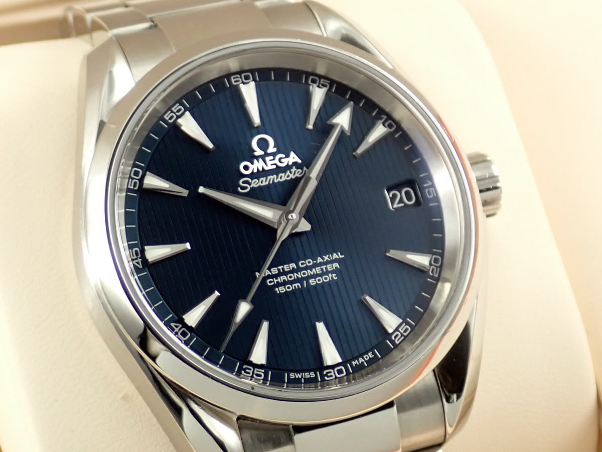 オメガ シーマスター アクアテラ マスター コーアクシャル クロノメーター Ref.231.10.39.21.03.002 ブルー文字盤 中古 94JS1380