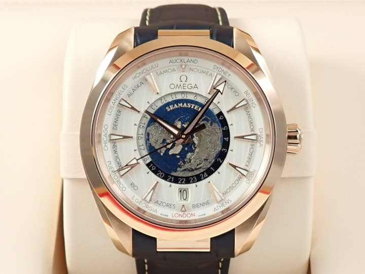 Omega Seamaster Aqua Terra GMT World Timer Ref.220.53.43.22.02.001 Silver Dial Used 5KST0600