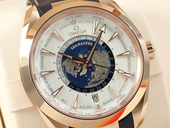 Omega Seamaster Aqua Terra GMT World Timer Ref.220.53.43.22.02.001 Silver Dial Used 5KST0600