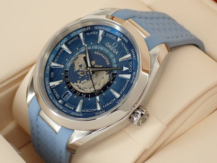 オメガ シーマスター アクアテラ GMT ワールドタイマー Ref.220.12.43.22.03.00﻿2 サマーブルー文字盤 未使用 A17KRKUJ