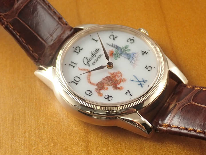 グラスヒュッテオリジナル セネタ マスターピース 1845 マイセン ラストエディション Ref.49-10-95-95-06 マイセン文字盤 中古 8RW1FFUS
