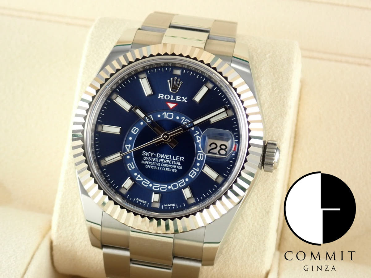 Rolex Sky-Dweller Ref. 326934, blue dial, pre-owned, sky-dweller-19, Oyster bracelet.