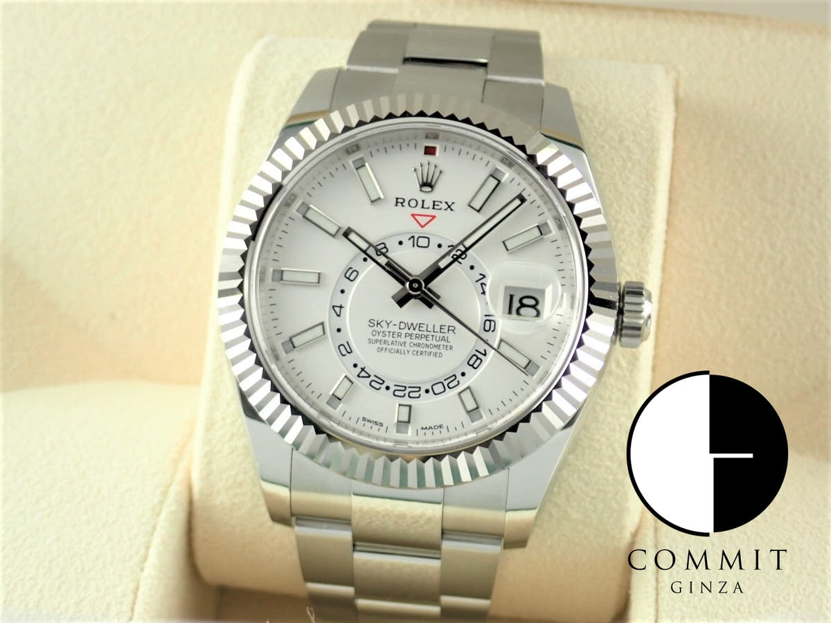 ロレックス スカイドゥエラー Ref.326934 ホワイト文字盤 未使用 sky-dweller-21 オイスターブレスレット