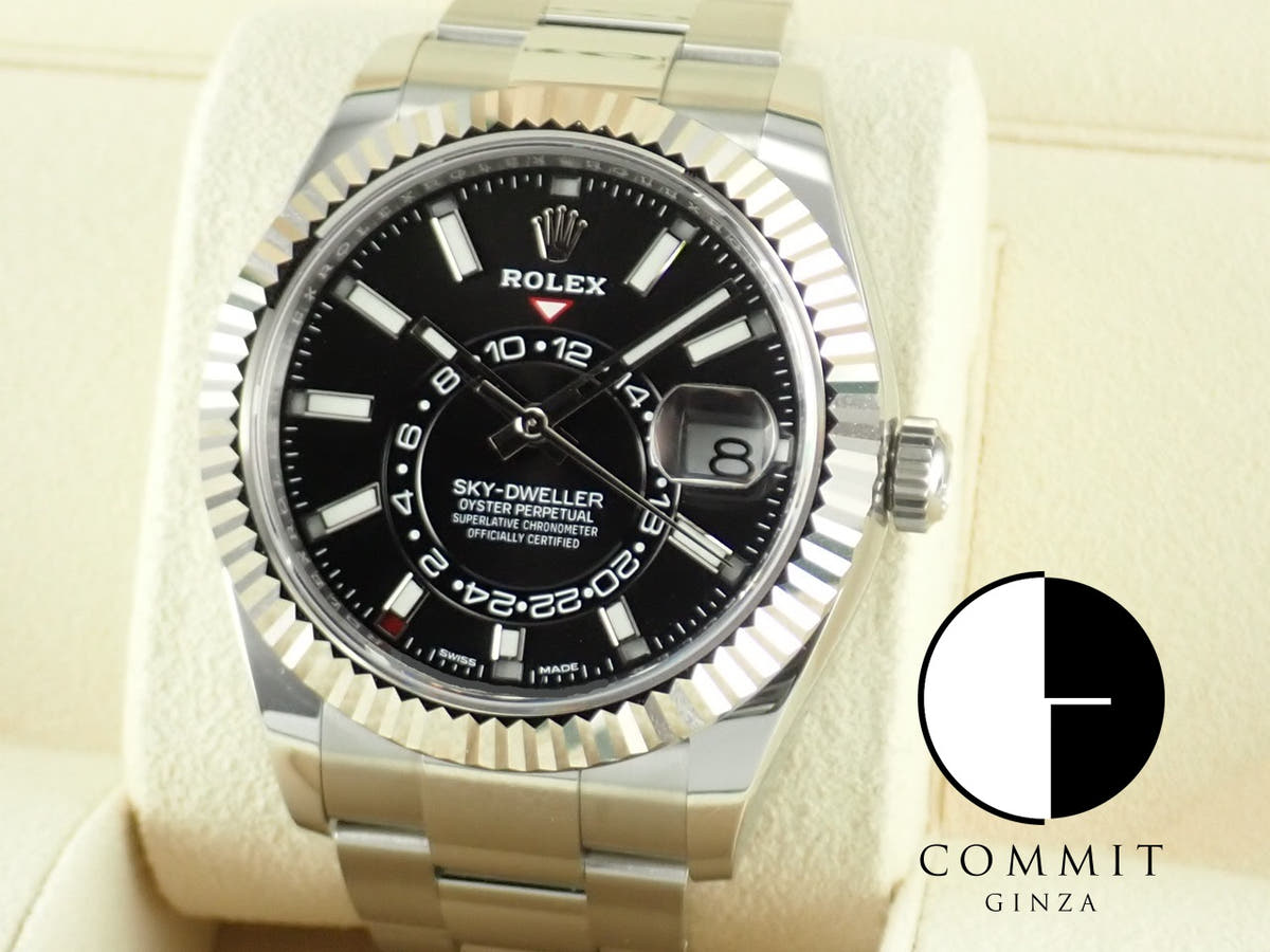 ロレックス スカイドゥエラー Ref.326934 ブラック文字盤 未使用 sky-dweller-22 オイスターブレスレット