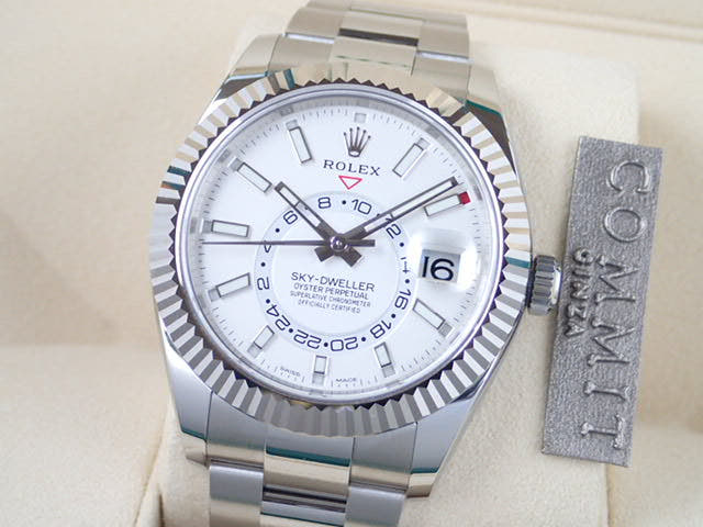 ロレックス スカイドゥエラー Ref.326934 ホワイト文字盤 未使用 sky-dweller-3 オイスターブレスレット