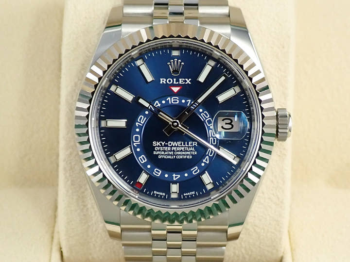 ロレックス スカイドゥエラー Ref.326934 ステンレススチール/ホワイトゴールド ブルー文字盤 ジュビリーブレスレット 中古 0ZYR3YS6