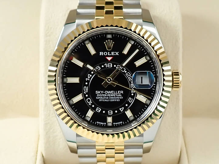 ロレックス スカイドゥエラー Ref.336933 ステンレススチール/イエローゴールド ブラック文字盤 ジュビリーブレスレット 未使用 P134CC16