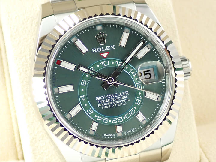ロレックス スカイドゥエラー Ref.336934 ステンレススチール/ホワイトゴールド ミントグリーン文字盤 オイスターブレスレット