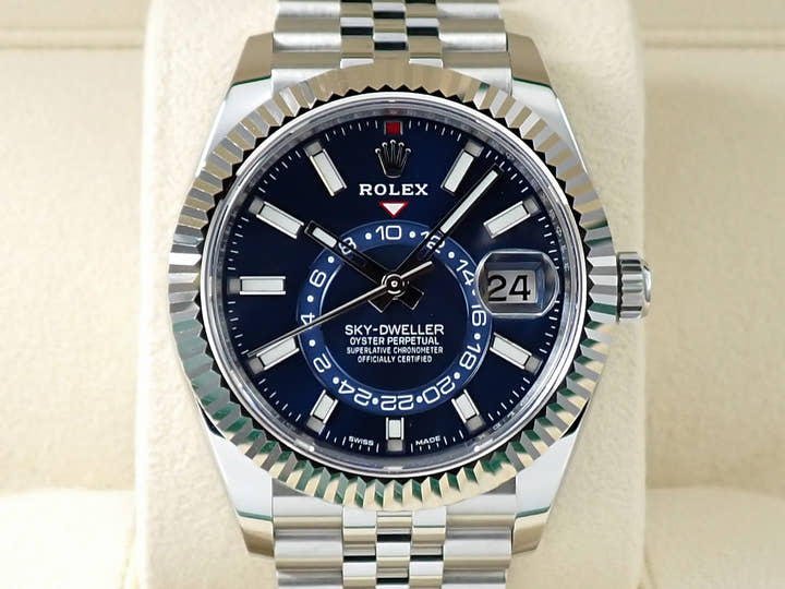 ロレックス スカイドゥエラー Ref.326934 ステンレススチール/ホワイトゴールド ブルー文字盤 ジュビリーブレスレット 美品 U19516V5
