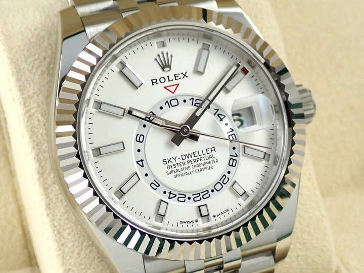 ロレックス スカイドゥエラー Ref.336934 ステンレススチール/ホワイトゴールド ホワイト文字盤 ジュビリーブレスレット 極美品 9ALVCRXK