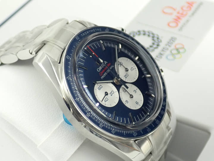 オメガ スピードマスター クロノグラフ Ref.522.30.42.30.03.001 ブルー文字盤 未使用 speed-master-55