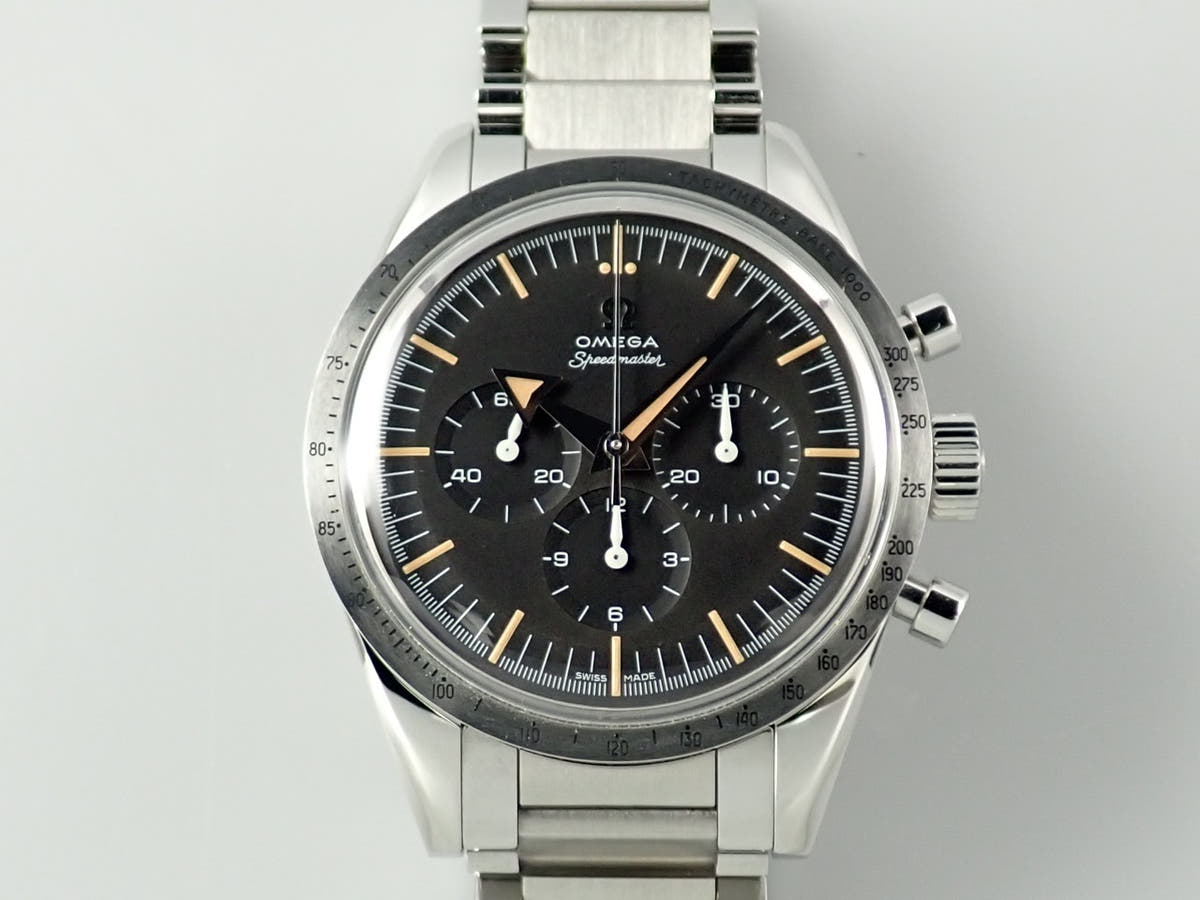 オメガ スピードマスター '57 クロノグラフ 38.6MM Ref.311.10.39.30.01.001 ブラック文字盤 極美品 747S9RHM