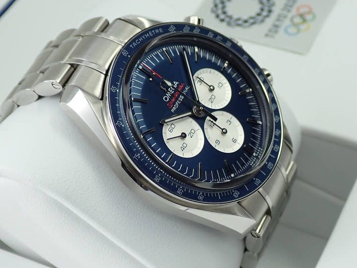 オメガ スピードマスター 記念モデル クロノグラフ 42MM Ref.522.30.42.30.03.001 ブルー文字盤 極美品 A6JA79Z3