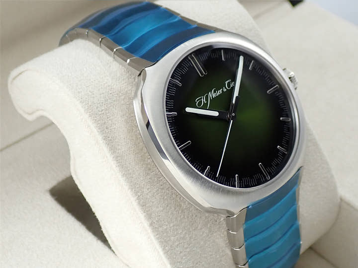 H.モーザー ストリームライナー センターセコンド Ref.6200-1200 マトリックスグリーンフュメ文字盤 未使用 3754ZJR6