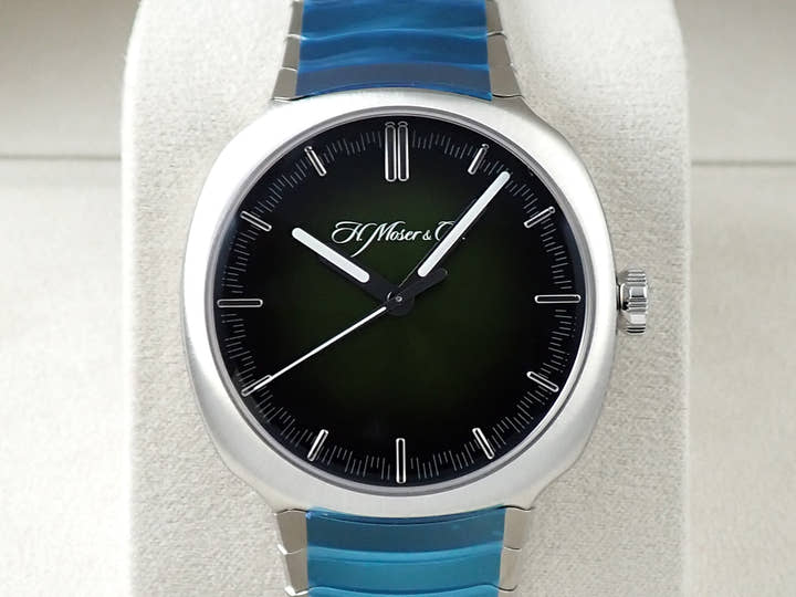 H.モーザー ストリームライナー センターセコンド Ref.6200-1200 マトリックスグリーンフュメ文字盤 未使用 3754ZJR6