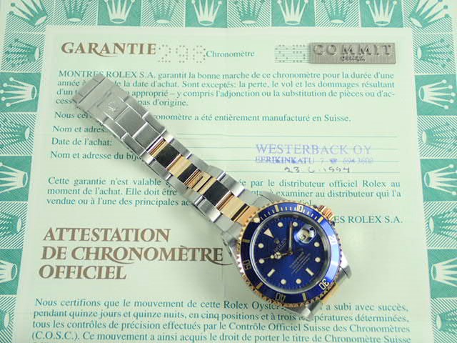 Rolex Submariner combination model blue sub S serial