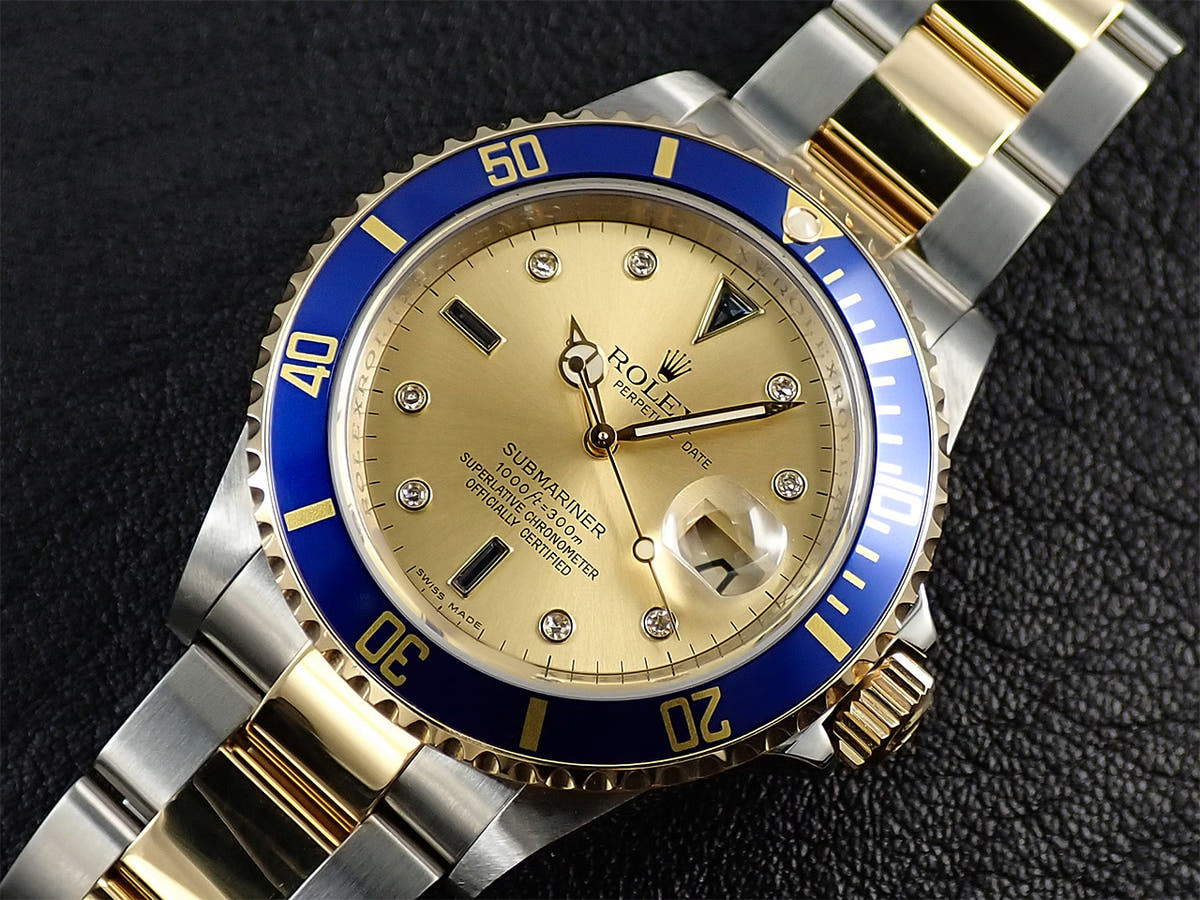 ロレックス サブマリーナー デイト Ref.16613SG シャンパン文字盤 美品 X05M66T9