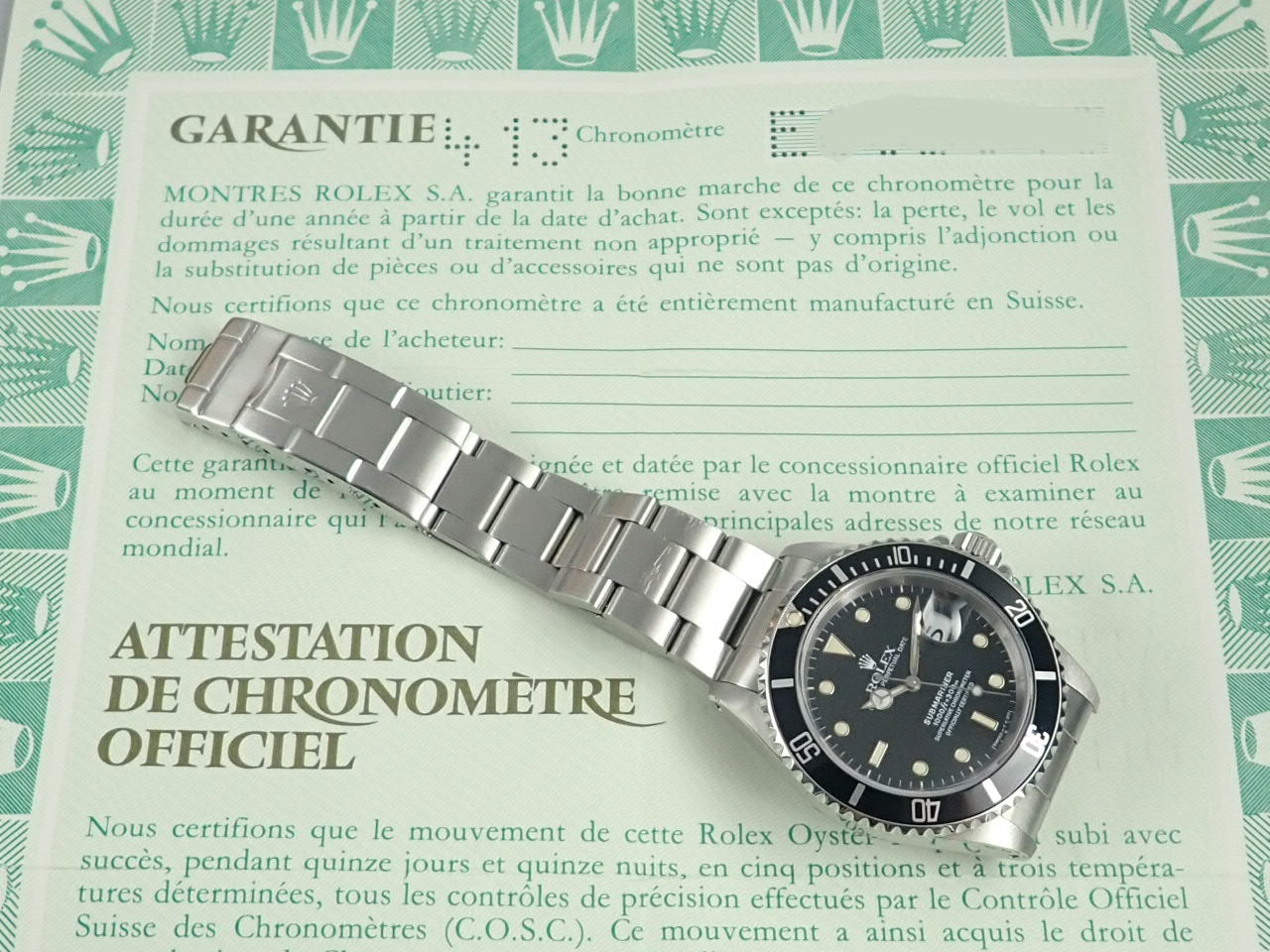 Rolex Submariner Date E Series &lt;Warranty, Box, International Service Warranty, etc.&gt;