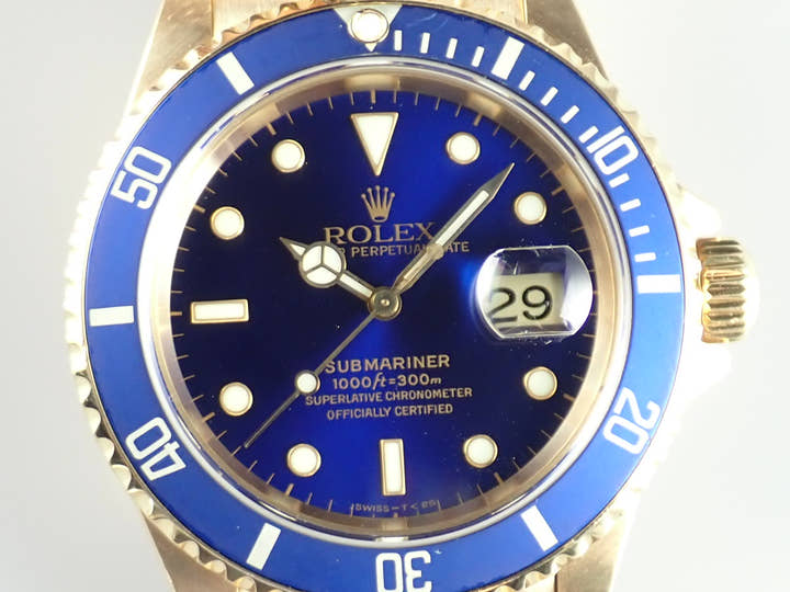 ロレックス サブマリーナー Ref.16618 ブルー文字盤 中古 submariner-288