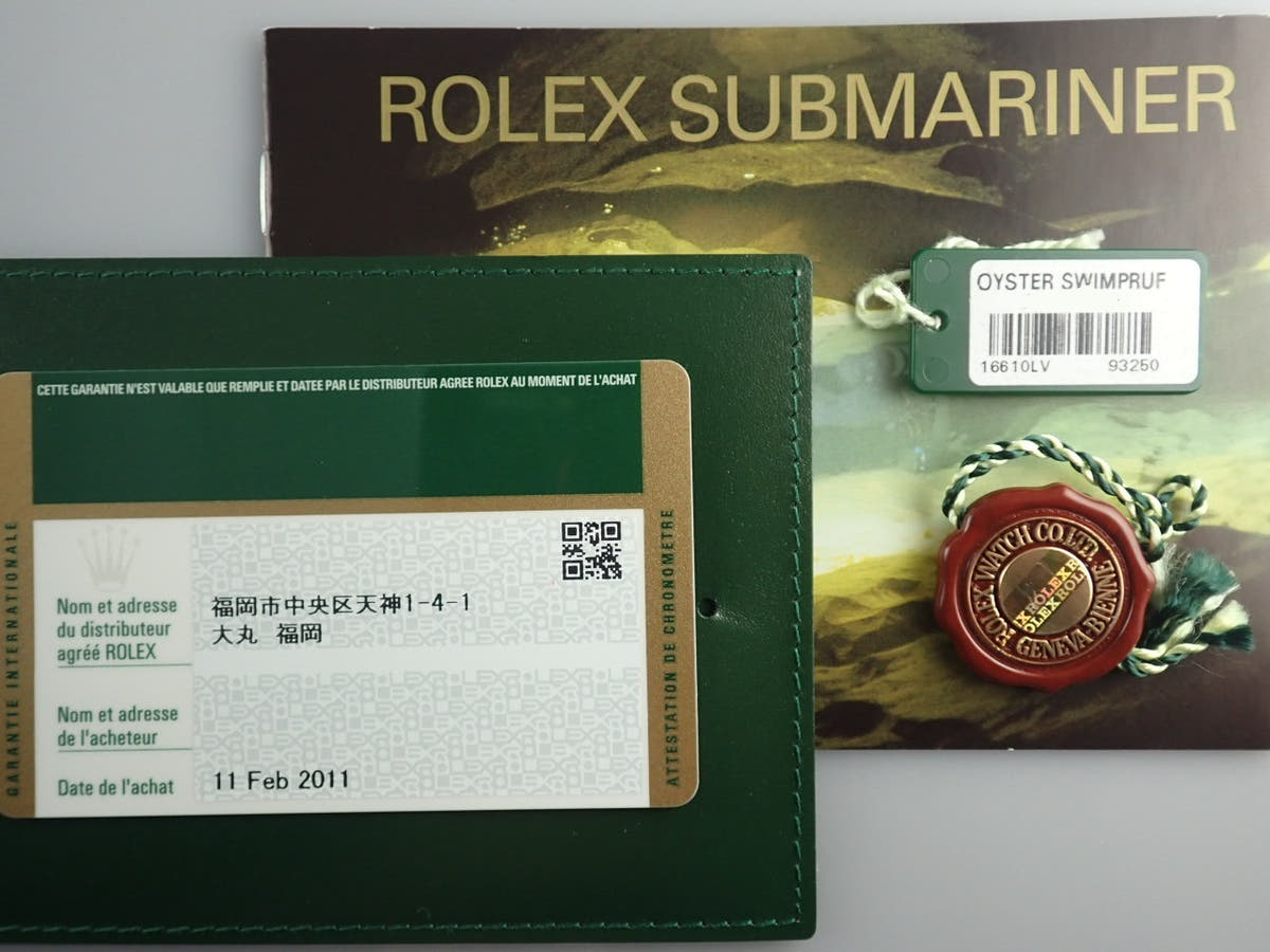 ロレックス サブマリーナー Ref.16610LV ブラック文字盤 デッドストック submariner-297