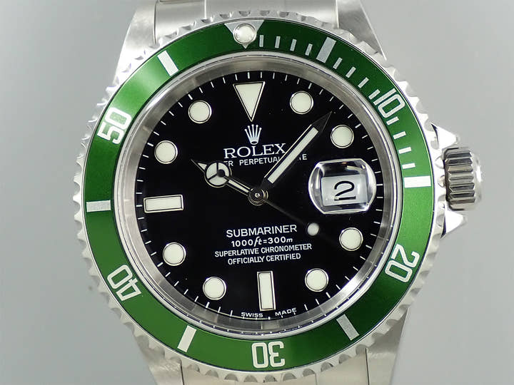 ロレックス サブマリーナー デイト Ref.16610LV ステンレススチール ブラック文字盤