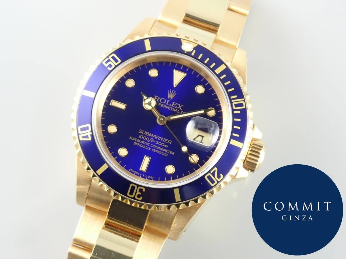 ロレックス サブマリーナー Ref.16618 ブルー文字盤 中古 submariner-345