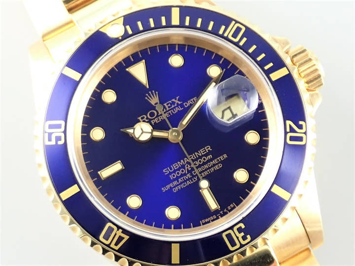 ロレックス サブマリーナー Ref.16618 ブルー文字盤 中古 submariner-345
