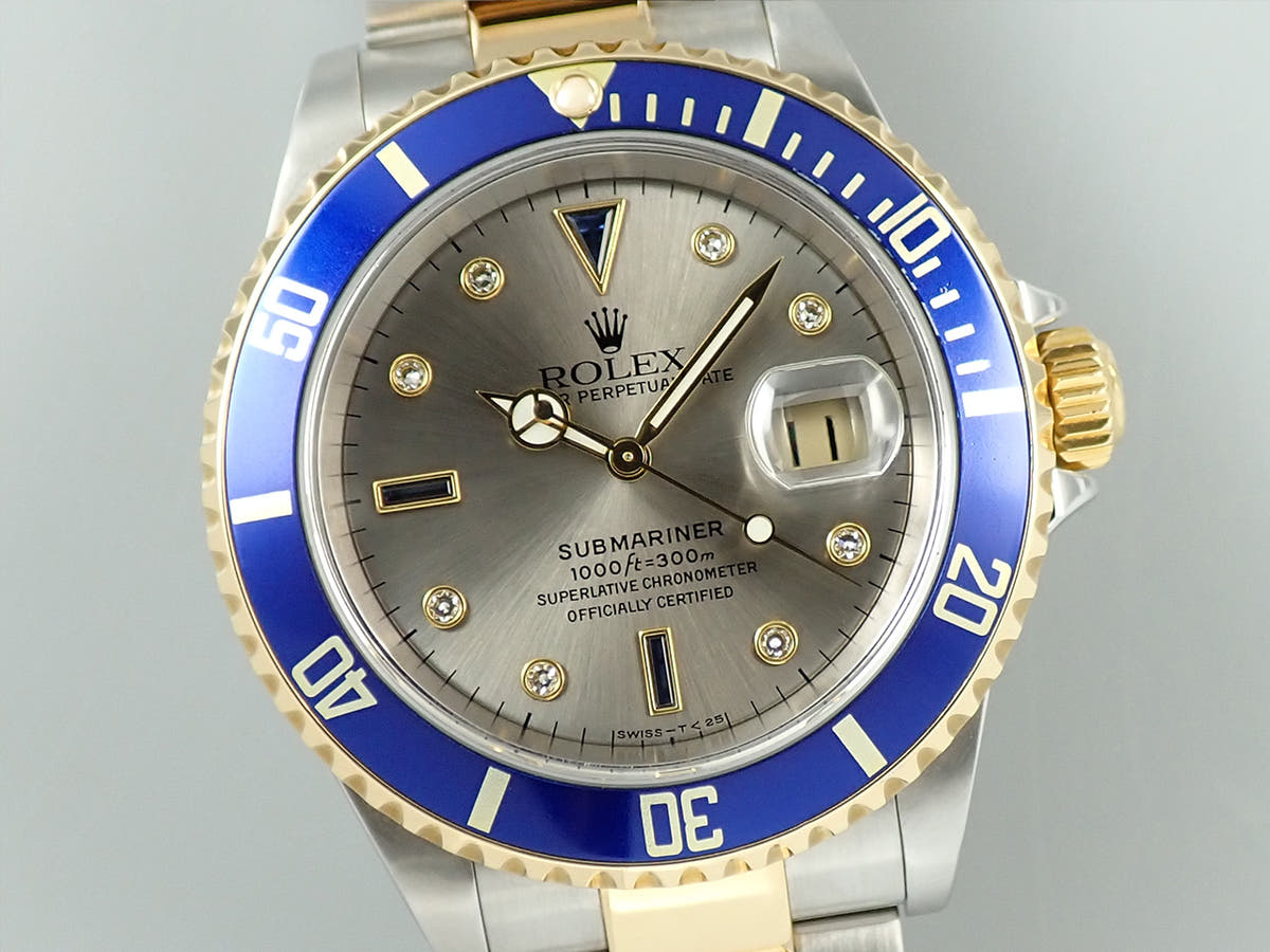 ロレックス サブマリーナー デイト Ref.16613SG グレー文字盤 中古 4A0CYALH