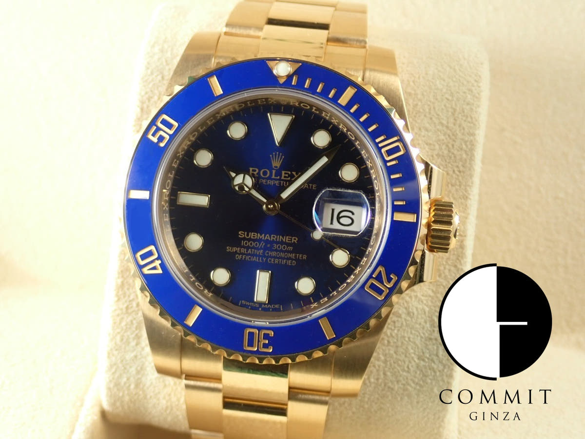 Rolex Submariner Date Ref. 116618LB Yellow Gold Blue Dial