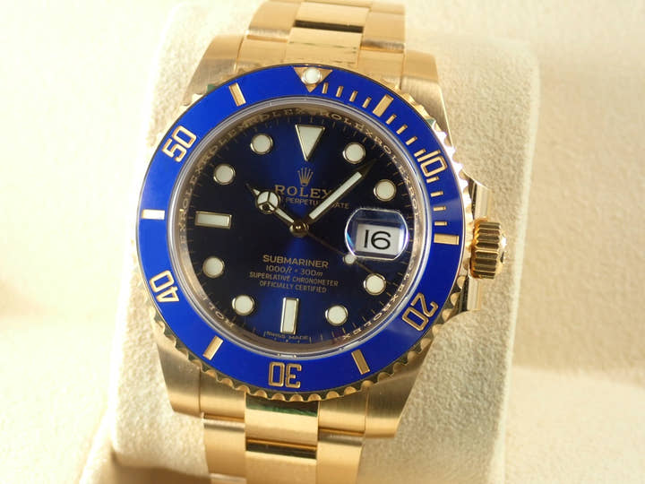 Rolex Submariner Date Ref. 116618LB Yellow Gold Blue Dial