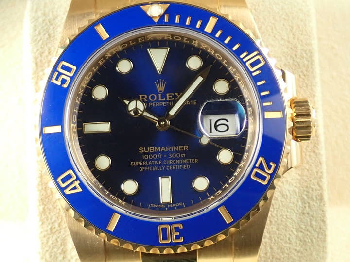 Rolex Submariner Date Ref. 116618LB Yellow Gold Blue Dial