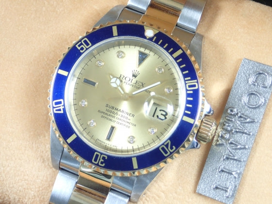 Rolex Submariner combination 3P sapphire &amp; 8P diamond A series Ref.16613