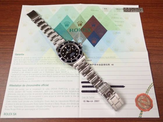 ロレックス サブマリーナー Ref.16610 ブラック文字盤 中古 submariner-56