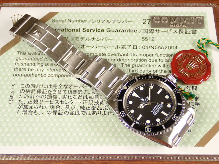 ロレックス サブマリーナー Ref.5512 ブラック文字盤 中古 submariner-68
