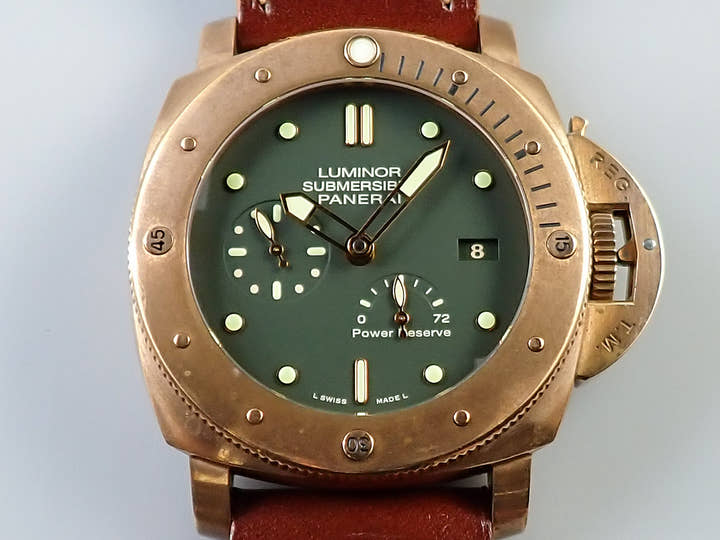 Panerai Submersible 1950 3 Days Power Reserve Bronzo Ref.PAM00507 Green Dial Used JCRJC795