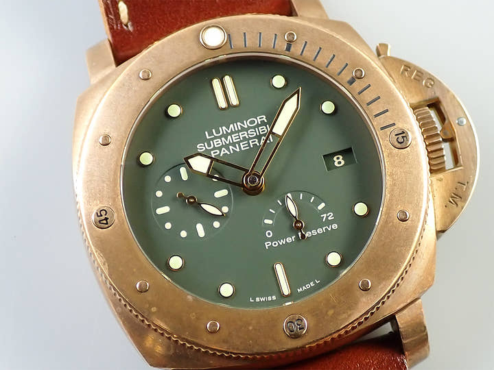 Panerai Submersible 1950 3 Days Power Reserve Bronzo Ref.PAM00507 Green Dial Used JCRJC795