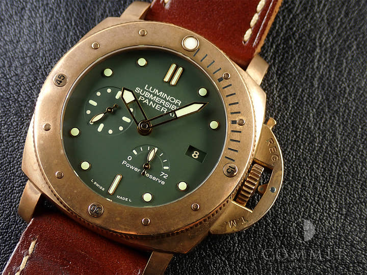 Panerai Submersible 1950 3 Days Power Reserve Bronzo Ref.PAM00507 Green Dial Used JCRJC795