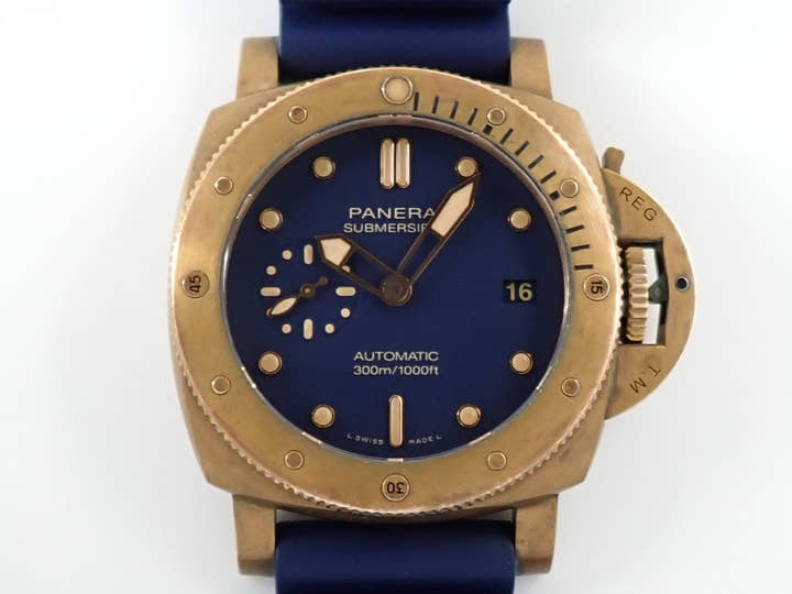 パネライ サブマーシブル ブロンゾ ブルー アビッソ Ref.PAM01074 ブルー文字盤 中古 30HLKUUJ