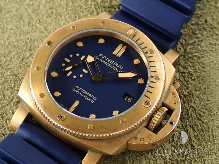 パネライ サブマーシブル ブロンゾ ブルー アビッソ Ref.PAM01074 ブルー文字盤 中古 30HLKUUJ
