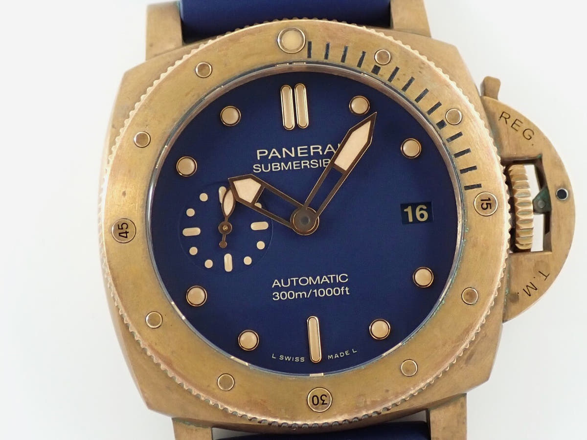 パネライ サブマーシブル ブロンゾ ブルー アビッソ Ref.PAM01074 ブルー文字盤 中古 30HLKUUJ