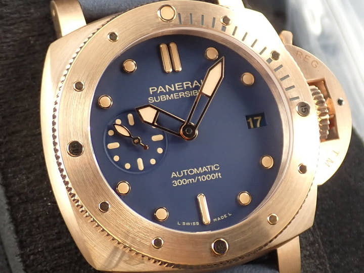 Panerai Submersible Bronzo Blue Abisso Ref.PAM01074 Blue Dial Unused 27NJ6AL3