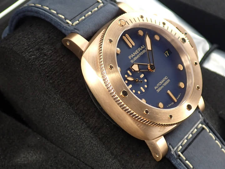 Panerai Submersible Bronzo Blue Abisso Ref.PAM01074 Blue Dial Unused 27NJ6AL3