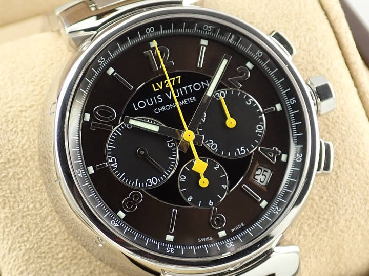ルイヴィトン タンブール クロノグラフ Ref.Q11410 ブラウン×ブラック文字盤 中古 2LPYSLLL