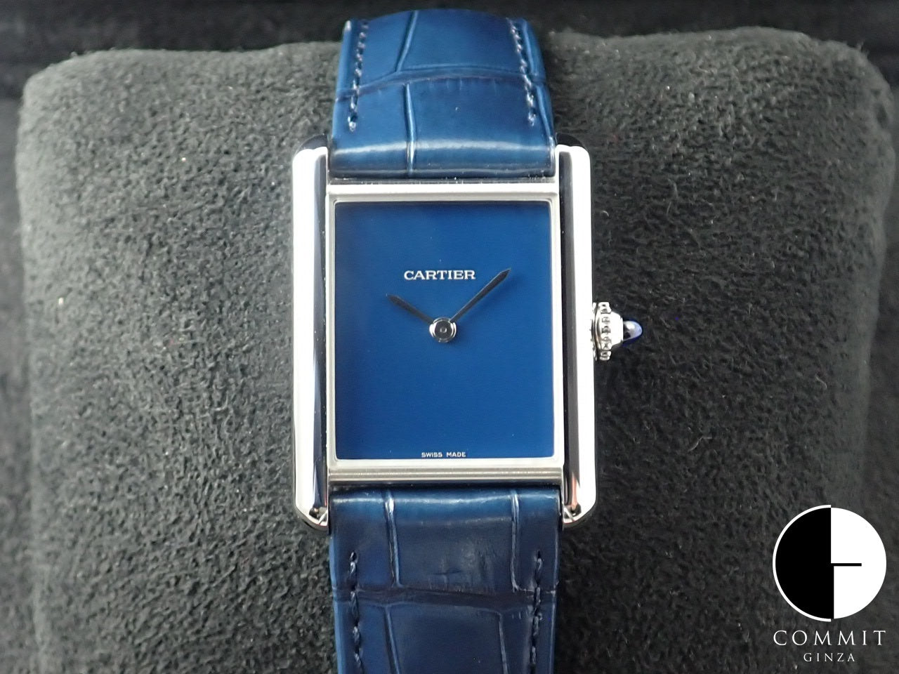 Cartier Tank Must LM SS Blue Dial &lt;Warranty Box and Others&gt;