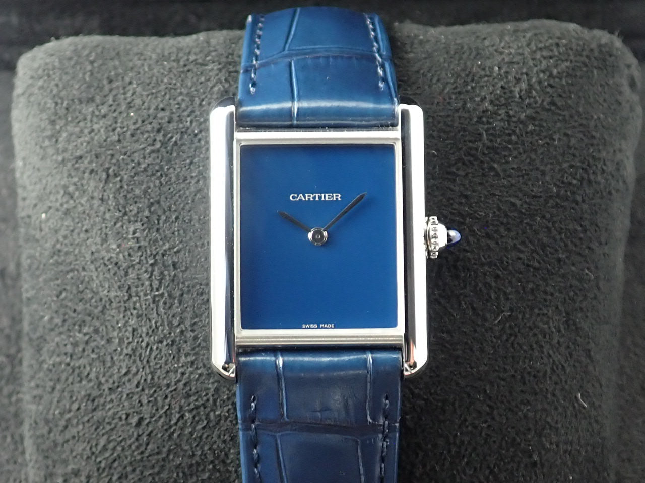 Cartier Tank Must LM SS Blue Dial &lt;Warranty Box and Others&gt;