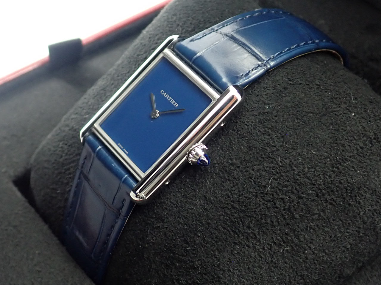 Cartier Tank Must LM SS Blue Dial &lt;Warranty Box and Others&gt;