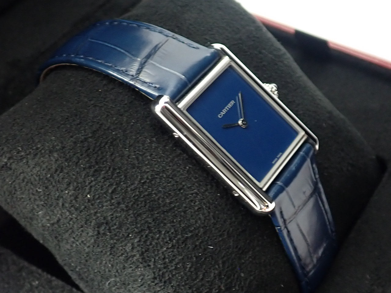 Cartier Tank Must LM SS Blue Dial &lt;Warranty Box and Others&gt;