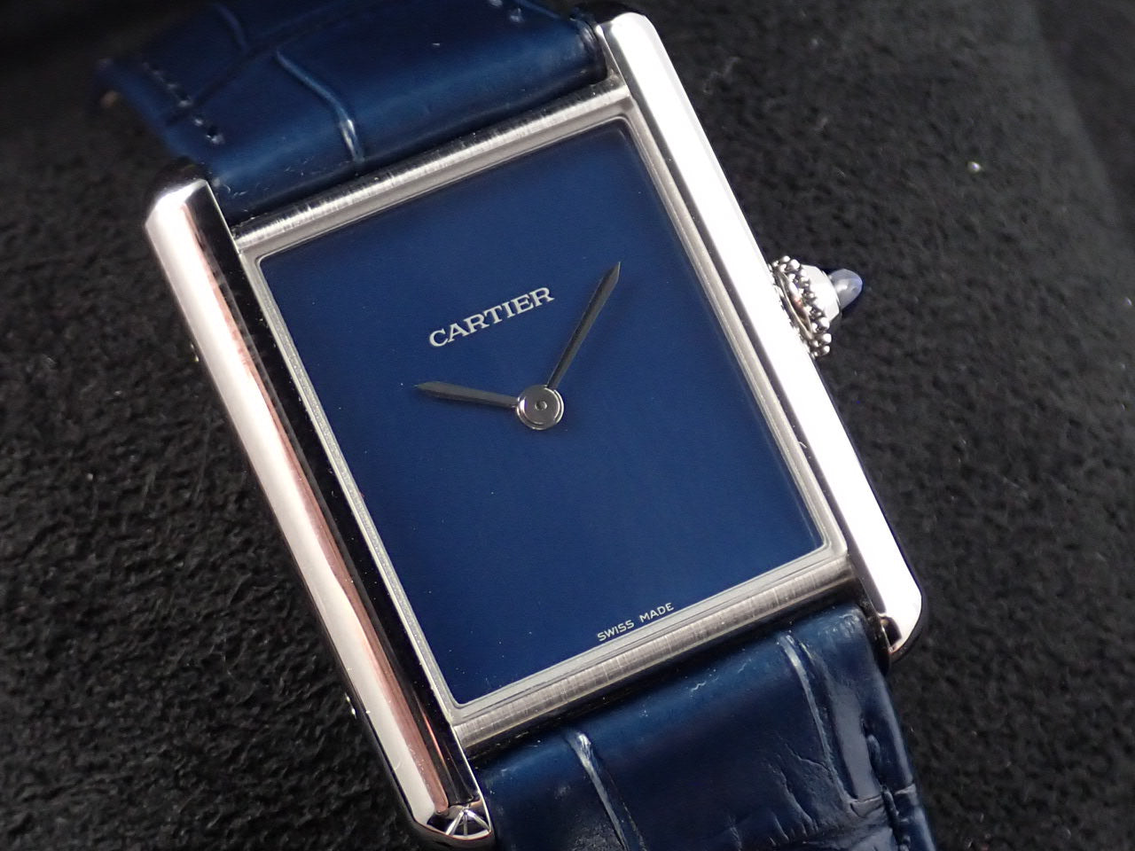 Cartier Tank Must LM SS Blue Dial &lt;Warranty Box and Others&gt;