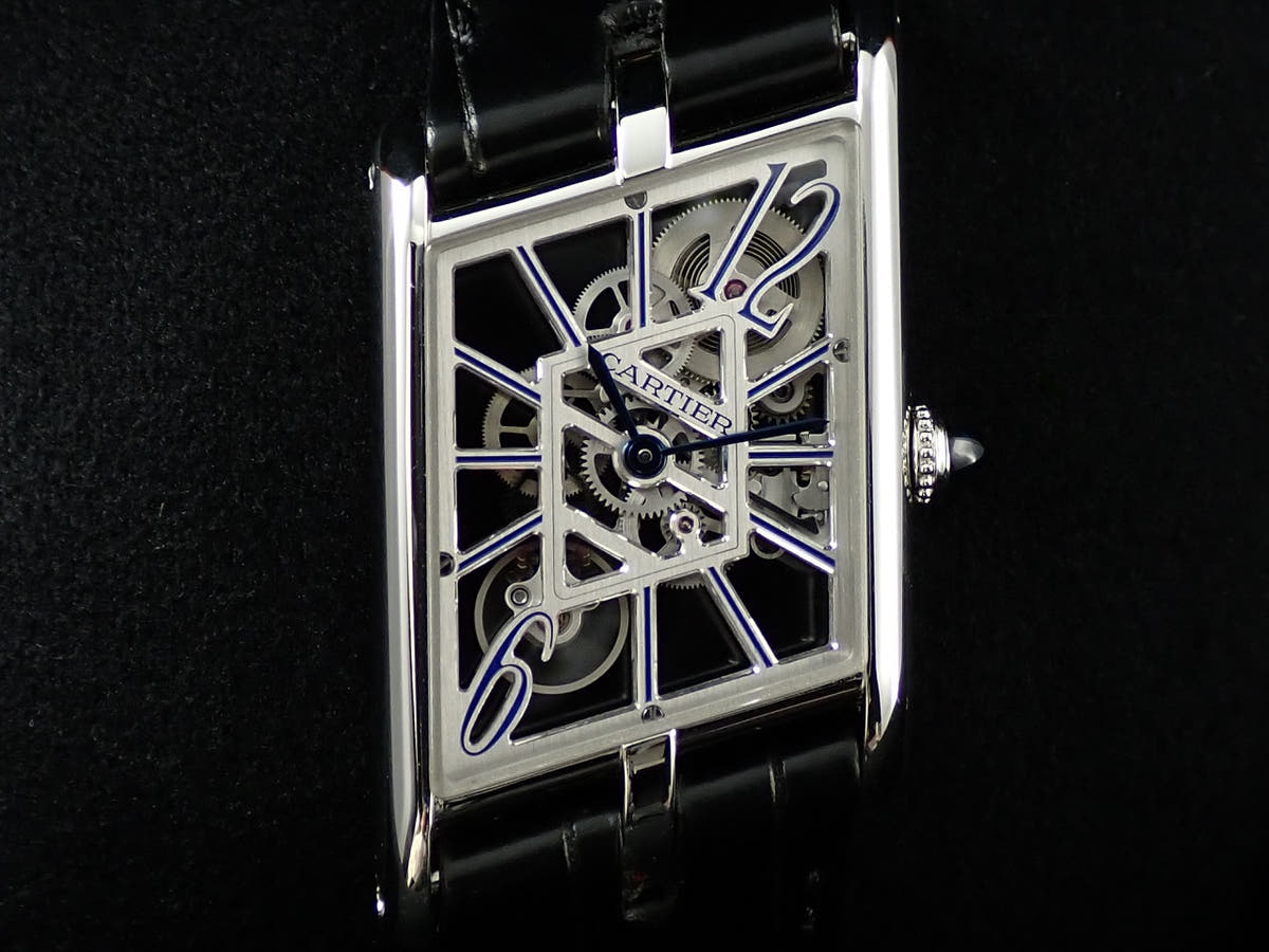 カルティエ タンク アシメトリック ウォッチ Ref.WHTA0012 スケルトン文字盤 美品 X5YF4275